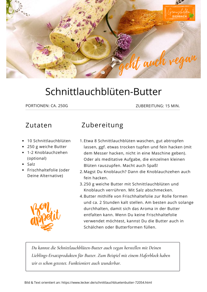 Rezept Schnittlauchblüten-Butter Gemüsehelden Dierbach